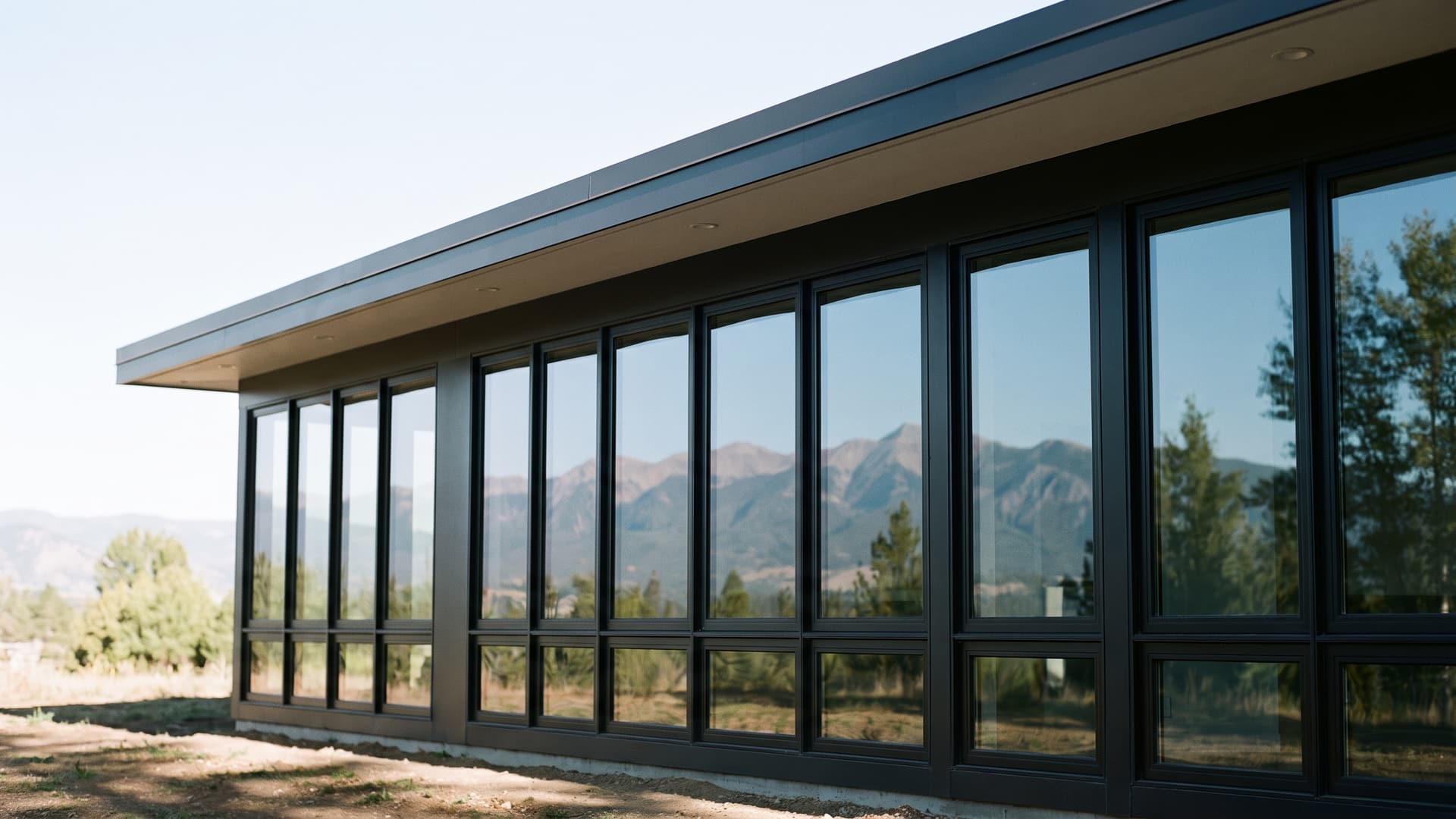 Illustration of a Utah home exterior with a full set of new white replacement windows